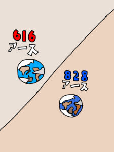 アース616とアース828